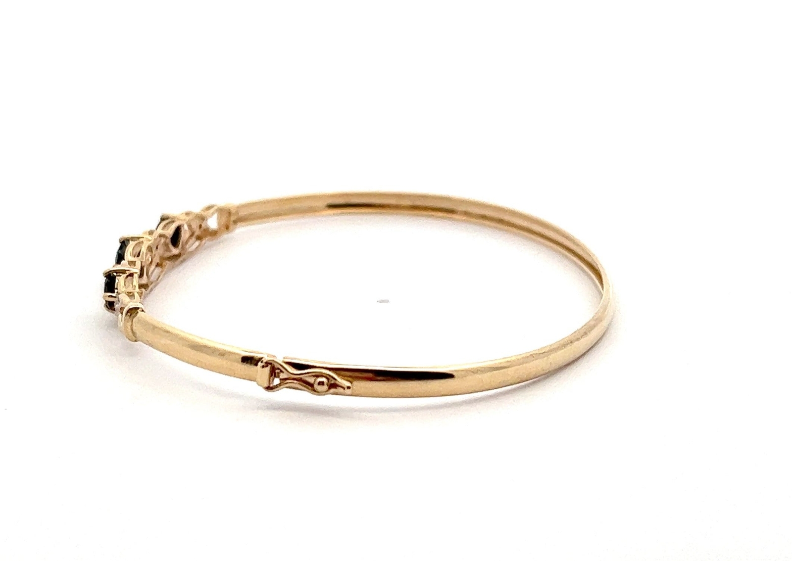 Sapphire & Diamond 9ct Yellow Gold Bangle eBay