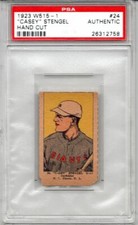 1923 W515-1 MLB Baseball #24 Casey Stengel PSA Authentic New York Giants 
