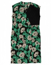 VINTAGE Womens Sleeveless Shift Dress UK 14 Large Multicoloured Floral DM01