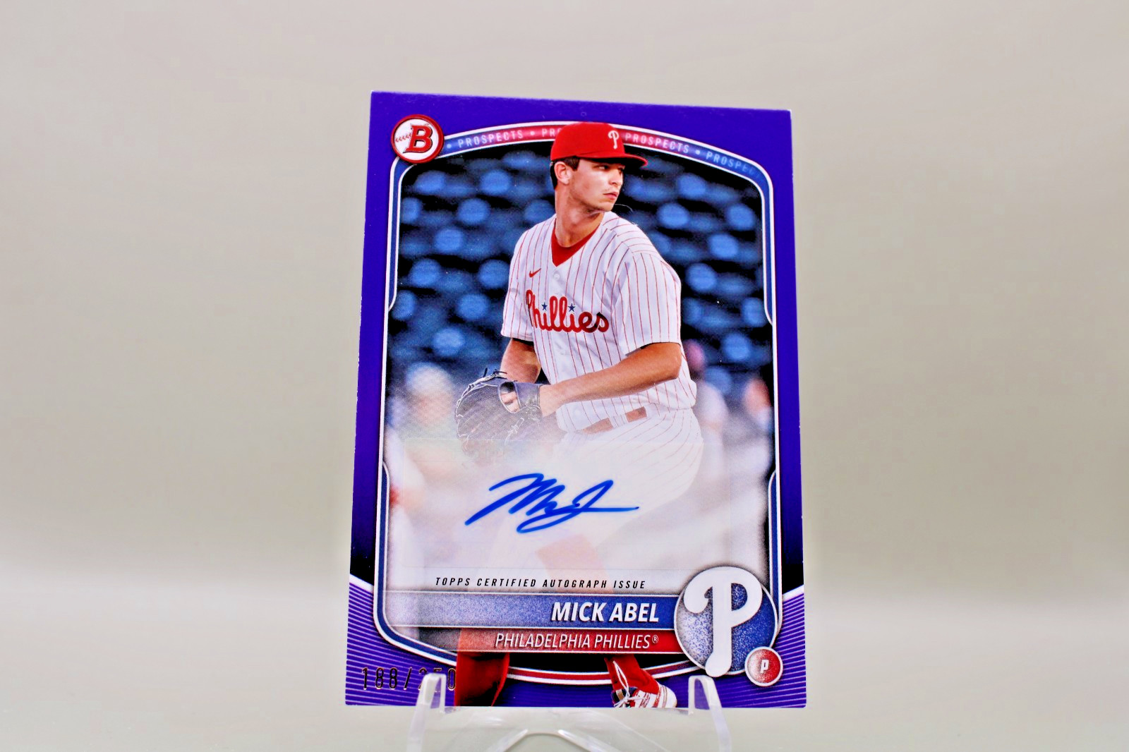 2025 Bowman - Paper Prospect Retail Autographs Mick Abel #BPA-MA Purple /250