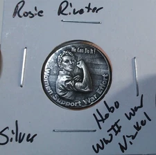 HOBO Rosie The Riveter We Can Do It! Made From A REAL WWII Silver Nickel SIGNED