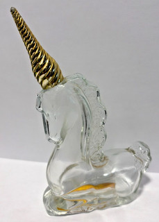 Vintage Avon Unicorn w/Gold Horn Brocade Perfume Cologne 2 oz Bottle Empty