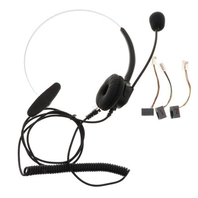 Call Center Monaurales Bürotelefon-Headset Und Spiralkabel Für