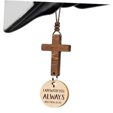 Cross for Car Mirror Hanging Christian Gifts for Men, I Am With You Always