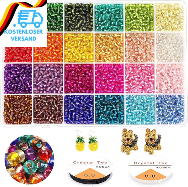 3360 StüCk 4Mm Rocailles Perlen Zum AuffäDeln,Kleine Pony Glasperlen Set Transpa-image