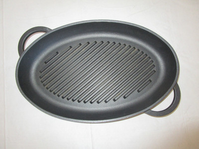 Berndes Germany Cast Aluminum 15.5'' Oval Pan w/Raised Ridges with Handles