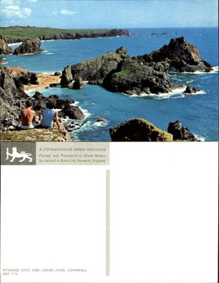 Kynance Cove and Lizard Head Cornwall Key England UK unused vintage postcard