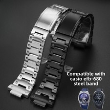 For Casio Edifice 5579 EFB-680 Solid Stainless Steel Watch Band Straps Mens 14mm