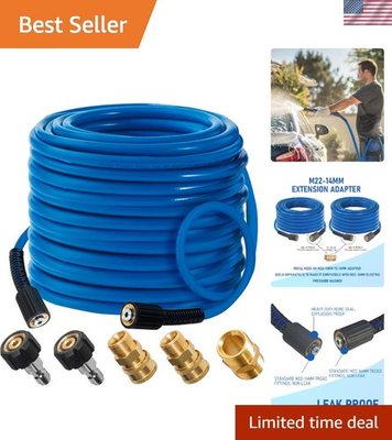 #ad Durable 50FT Blue PVC Pressure Washer Hose 3600 PSI Quick Connect Included $59.85