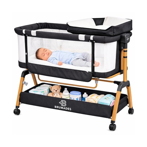 Baby Stubenwagen Nachttisch – 3-in-1 Multifunktionales Design, 6 verstellbar - Bild 1 von 10
