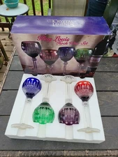 GODINGER King Louis Hock Wine Crystal Legends Cut-to-Clear Set of 4 in box