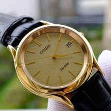 Running CITIZEN Eco Drive Wristwatch Gold Black