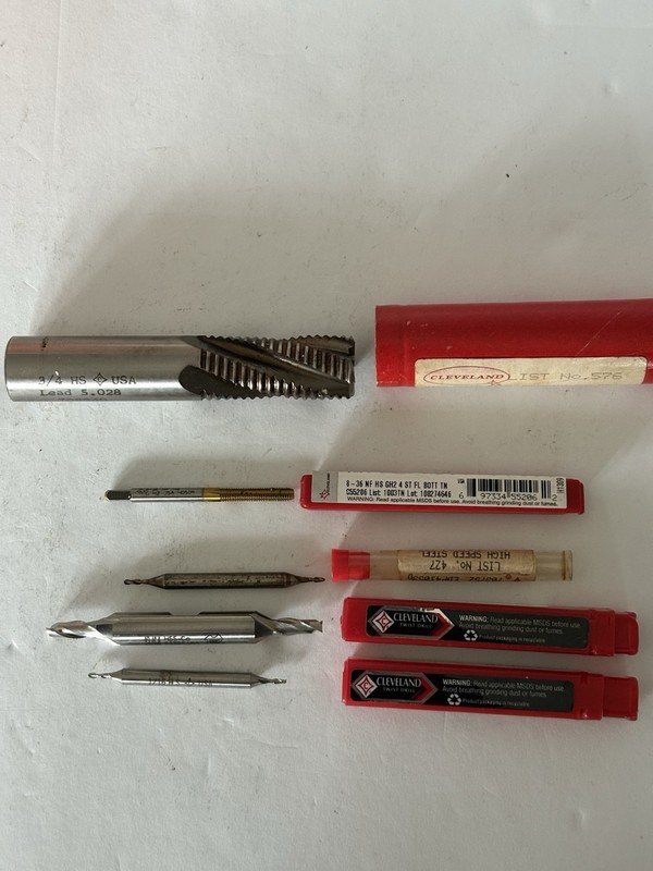 Cleveland HSS Machinist Tool Lot Roughing End Mill End Mills 8-36 Tap Center Dri
