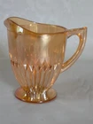BEAUTIFUL VINTAGE JEANNETTE ANNIVERSARY PATTERN MARIGOLD CARNIVAL GLASS CREAMER