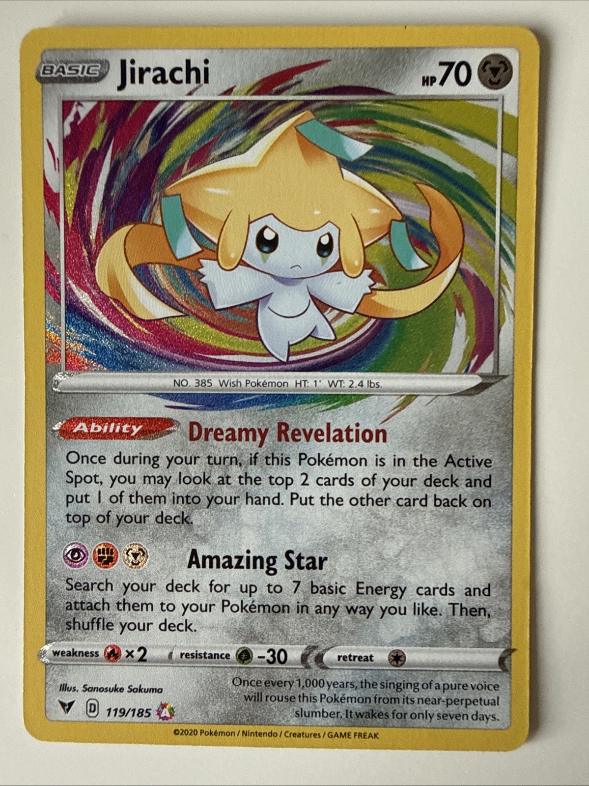 Pokémon TCG Jirachi Vivid Voltage Holo Card 119/185