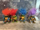 Vintage Teenage Mutant Ninja Turtles 1993 trolls action figures All 4 Playmates
