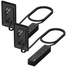 Outlet Extender with 3 Receptacles, 12W USB-A US