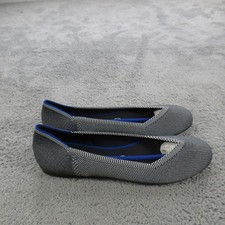 Rothy's The Flat Shoes Womens Size 8 Gray Herringbone Knit Flats Washable