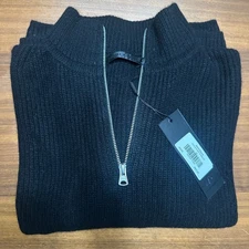 Jenni Kayne Cashmere Half Zip, Black, Quiet Luxury, $495 MSRP, NWT Medium