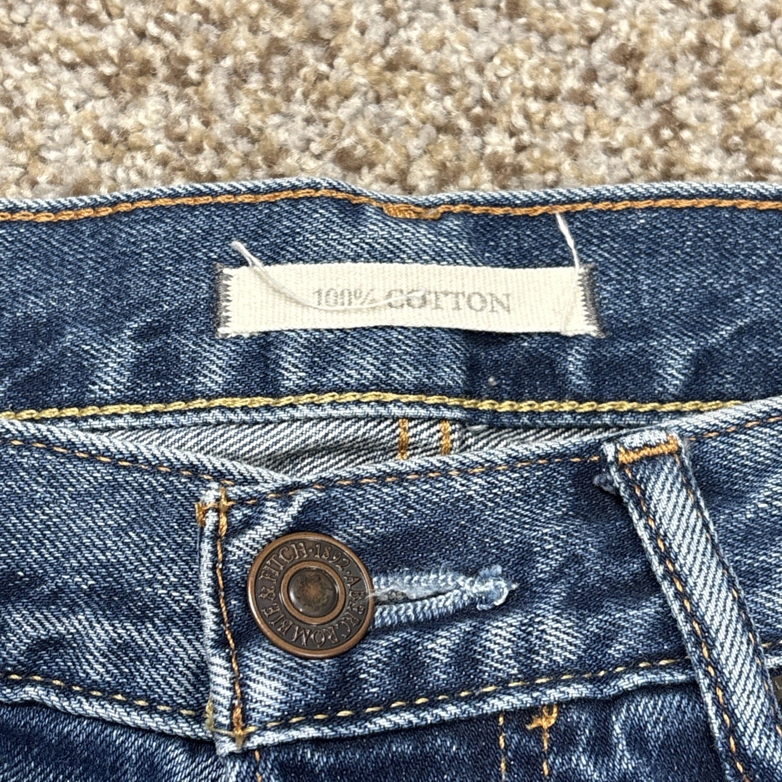 Abercrombie Fitch Jeans Mens 28x30 Blue Denim Classic Straight Button Fly 30x29 - View 4