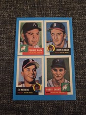 1992 Topps Archives Bazooka Quadracard Ferris Fain John Logan Eddie Mathews #3