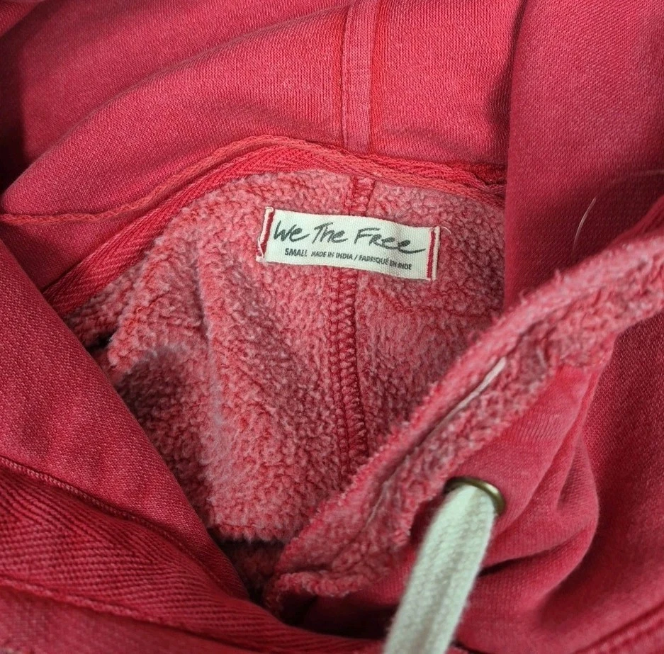 We The Free People Sudadera con Capucha Pullover Polar Rojo Envejecido Mujer Pequeña Foto 3 de 4