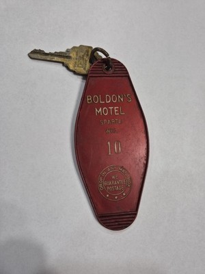 VTG  Boldons Motel  Hotel Room Key Fob #10 Sparta Wis Vacation  Americana 