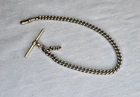 Vintage metal Pocket Watch Chain, silver tone early 20th century 10"
