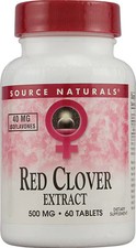2 X Source Naturals Red Clover Extract -- 500 mg - 60 Tablets
