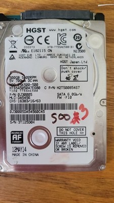 HGST Hitachi HTS545050A7E680 500GB 2.5'' SATA Laptop HDD 0J30005 REFURB