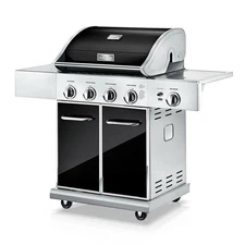 NutriChef 52,000 BTU Capacity, Stainless Steel 5-Burner Propane w/ Side Burner