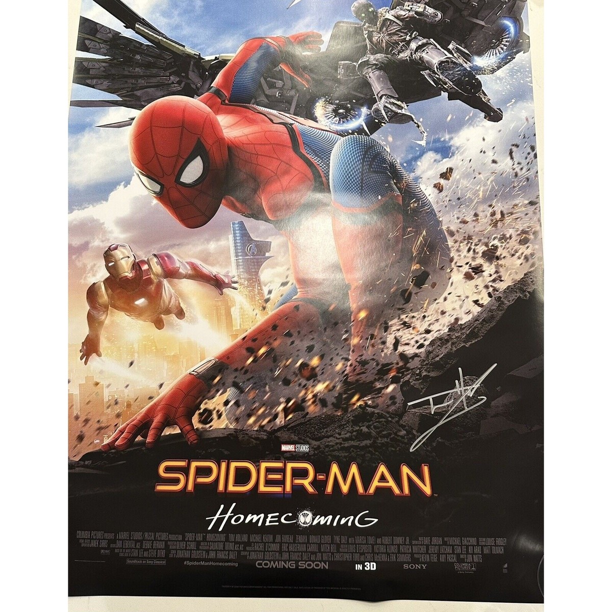 Tom Holland signed 27x40 Spider-Man Homecoming Movie Poster