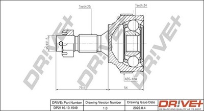 Gelenksatz Antriebswelle Dr!ve+ DP2110.10.1549 M24X1,5 für PEUGEOT PARTNER 207 1