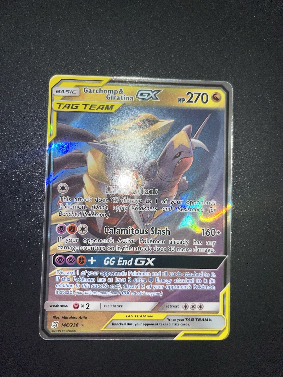Pokemon Garchomp & Giratina GX 146/236 Sm-Unified Minds Holo