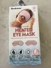 Brookstone Heated Rose Scented Pink Eye Mask New In Box Never Used