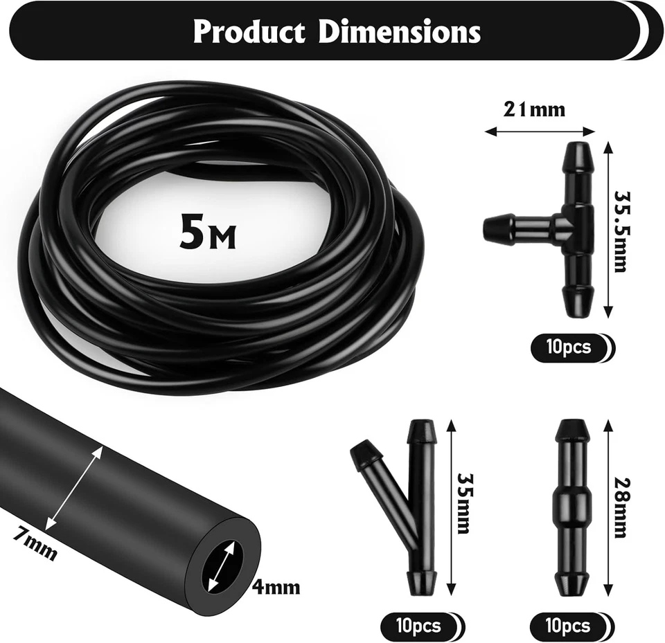 5m Scheibenwaschanlage Schlauch, Wischwasserschlauch Reparaturset - Bild 3 von 4