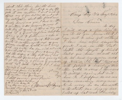 CIVIL WAR LETTER - 24th Michigan Vols - IRON BRIGADE EXPEDITION in Virginia !!