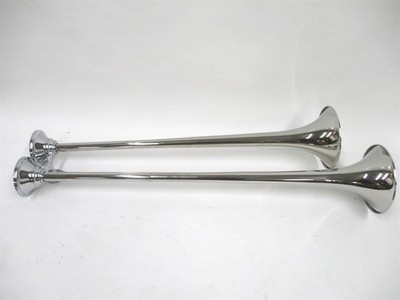 GRV-1056 FOR GROVER DELUXE ORGAN TONE DOUBLE TRUMPET CHROME AIR HORN 37.5'' x 7''
