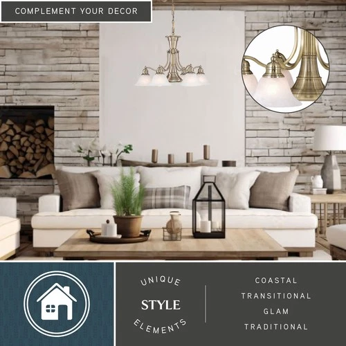 Vaxcel Lighting CH30307 Standford 7 Light Chandelier - Brass - Picture 11 of 11