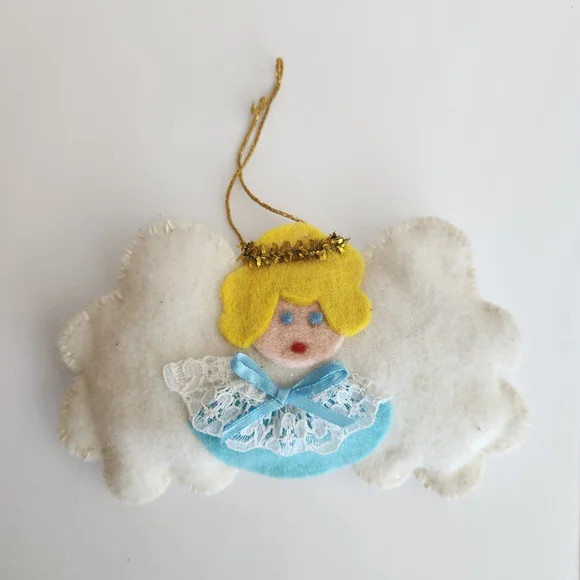 HANDMADE FLUFFY FELT ANGEL ORNAMENT