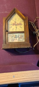 Vintage WATERBURY Puritan Mantel Steeple Clock No. 124 Untested Cloth Cord