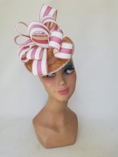Chapeau Paille Canotiet Cabaret Mariage Bibi Cérémonie Original Vintage