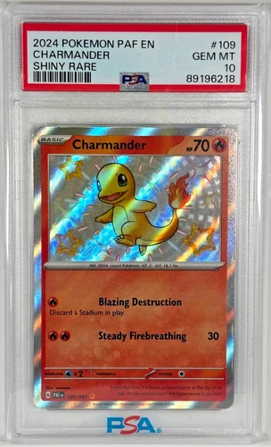 Charmander #109/091 Shiny Rare Paldean Fates Pokemon 2024 PSA 10
