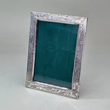 CORNICE PORTAFOTO ANTICA ARGENTO 800 CESELLATO A MANO VINTAGE ANNI 40 50 60