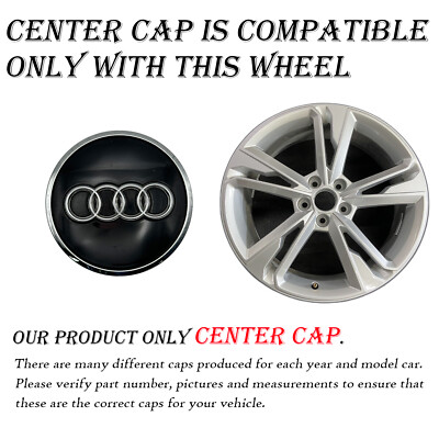 For AUDI OEM Center Cap 2019-2024 Black/Chrome 8W0601170A-AX1