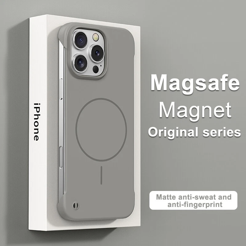 Ultra-Thin Magnetic Frameless Phone Case for iPhone 12 13 14 15 16 Pro Max