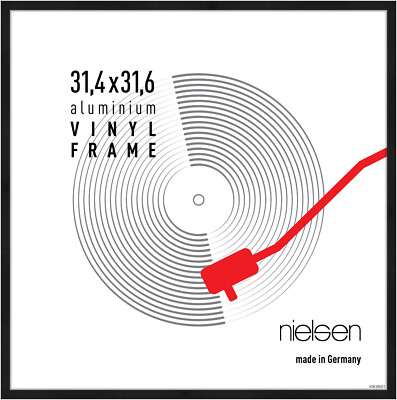 Schallplatten Rahmen Aluminium, Vinyl Rahmen, bruchsicheres Kunstglas, nielsen