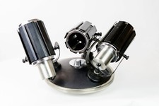 OSCAR TORLASCO CEILING OR WALL LAMP ALLUMINIUM AND CHROME 1970. BLACK COLOUR