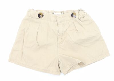 Zara Mädchen beige Baumwolle Chino Shorts Größe 10 Jahre normaler Reißverschluss - Taschen