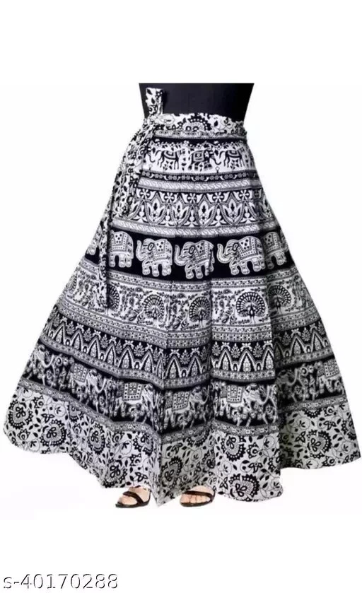 Women's Jaipuri Print Cotton Wrap Around Skirts (free shipping)